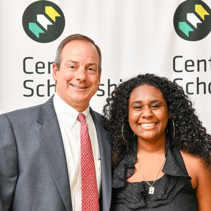 Baltimore high school Scholarship recipient and donor smiling